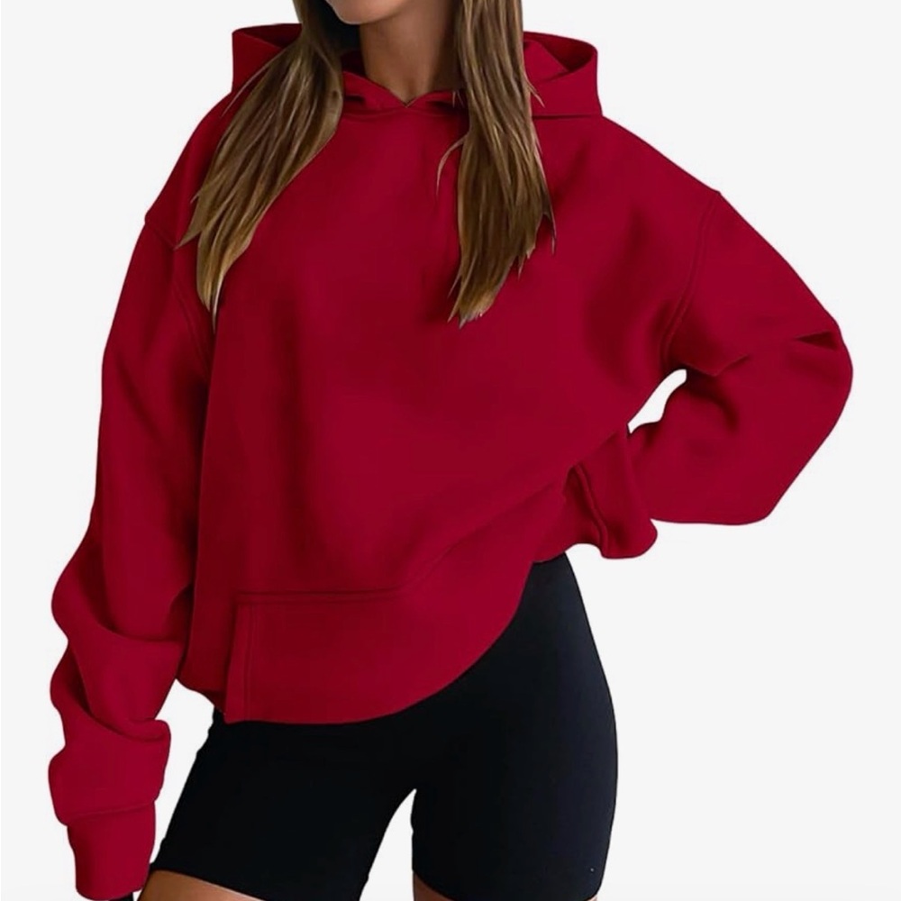 Women’s Red Cropped Hoodie Sweatshirt